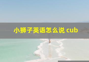 小狮子英语怎么说 cub